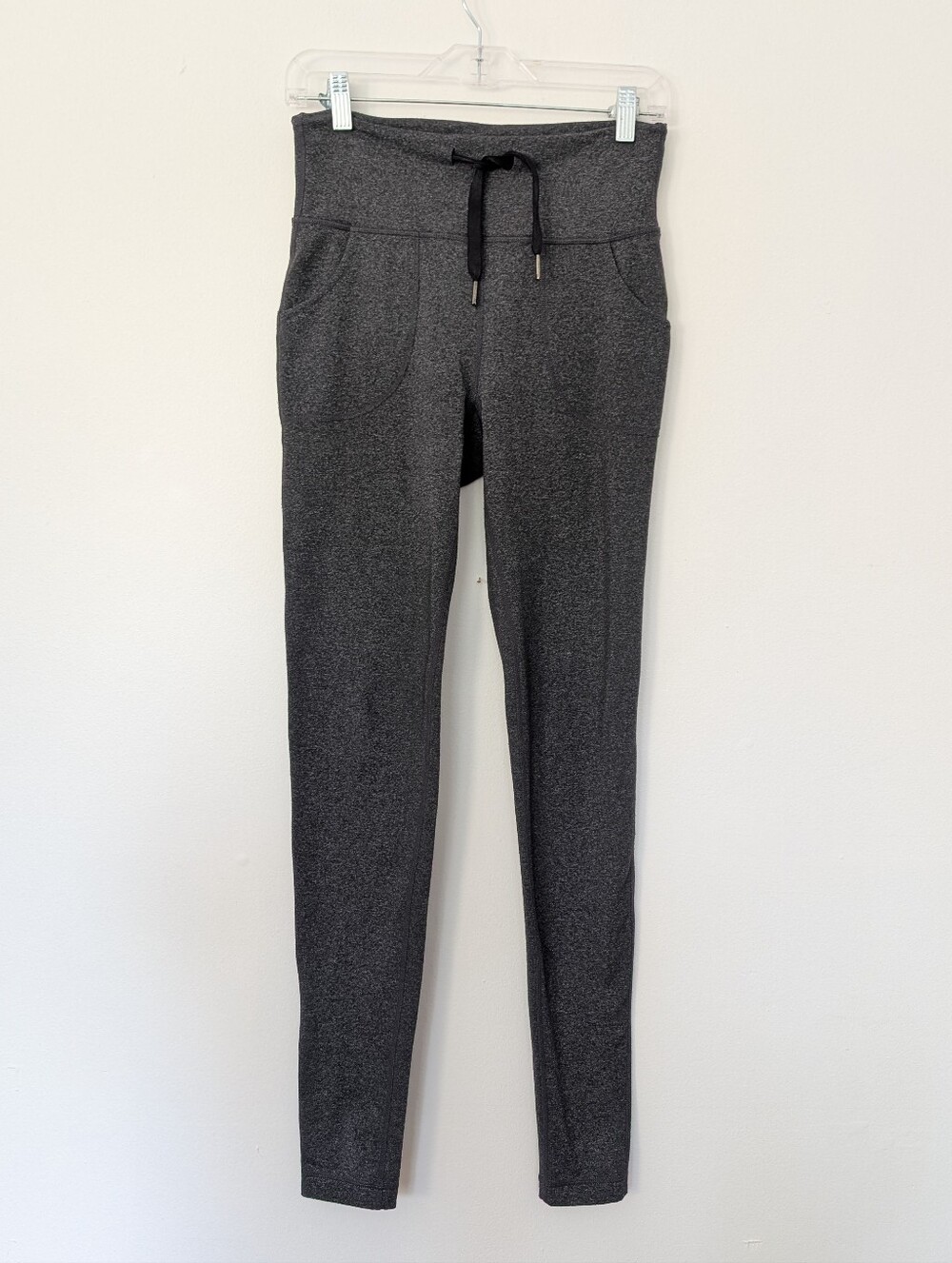 Lululemon Daily Practice Pant Heathered Black Grey Lounge Leggings Sz 6 Pockets